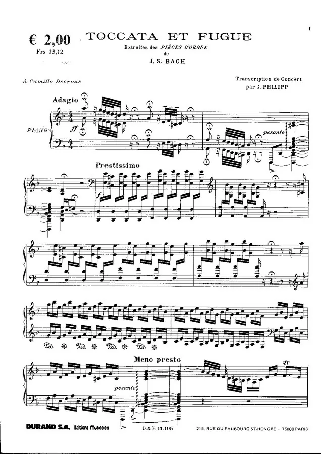 Toccata and Fugue in D minor, BWV 565 (Bach, Johann Sebastian) - IMSLP ...