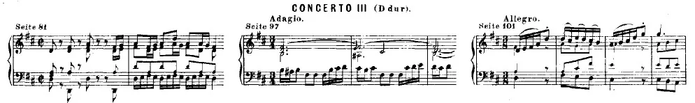 Musical score in D major