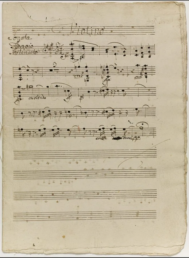 Bridgetower Sonata Manuscript Pg. 1