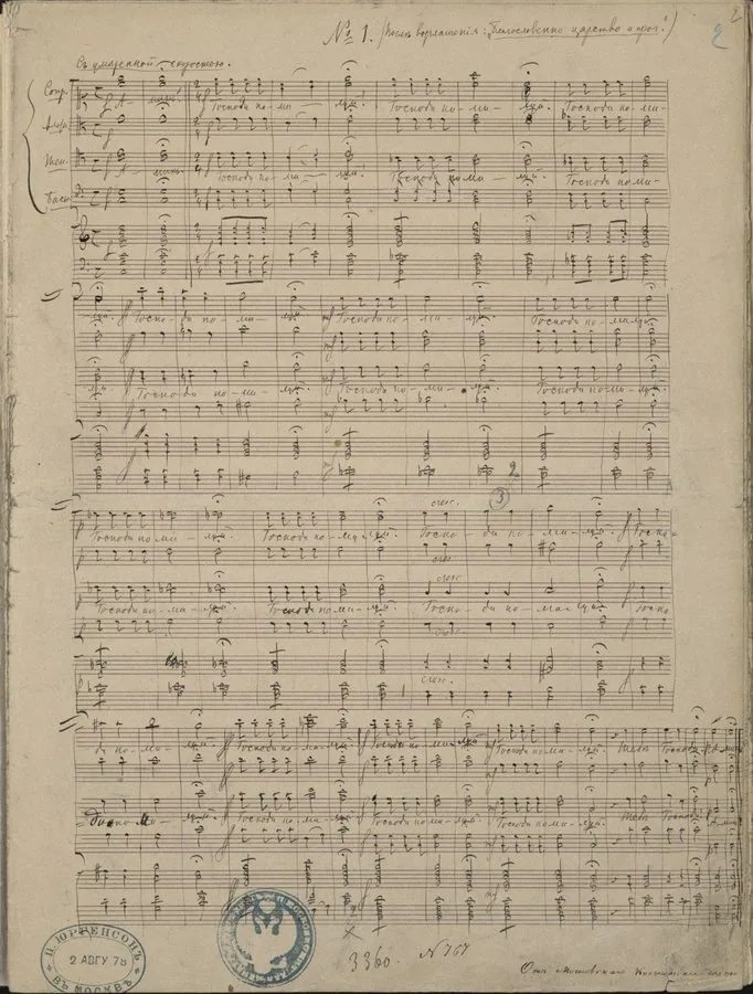 A page from Tchaikovsky's autograph manuscript. Source: Public Domain.