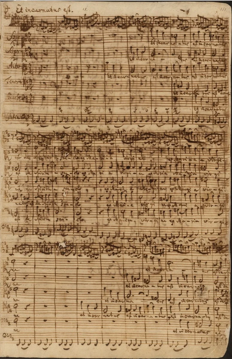 Bach, Mass in B minor, Et incarnatus est, autograph manuscript