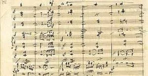 Page from Beethoven's manuscript of the Ninth Symphony