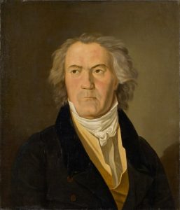 Ferdinand Georg Waldmüller's 1823 portrait of Beethoven, painted one year before the Ninth Symphony's premiere