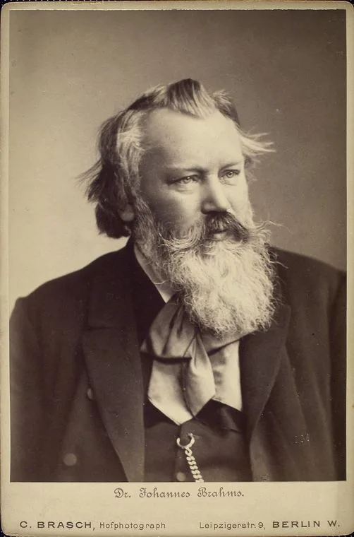 Johannes Brahms at the piano