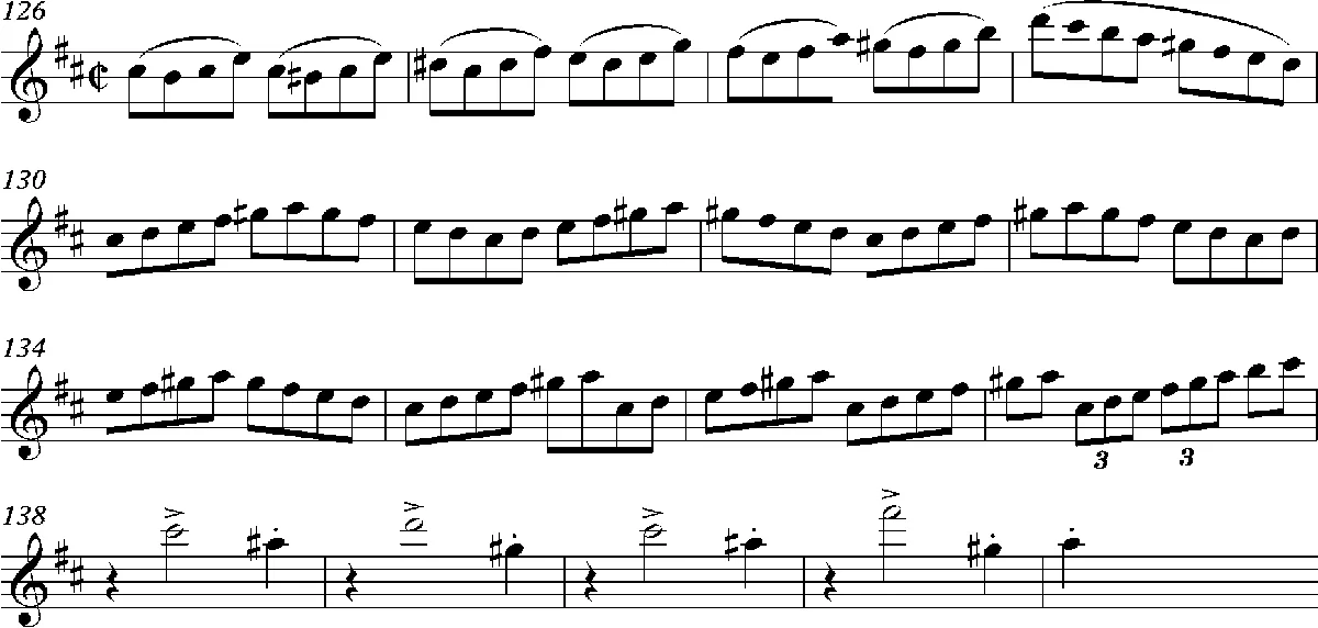 Brahms Symphony No. 2 opening bars score