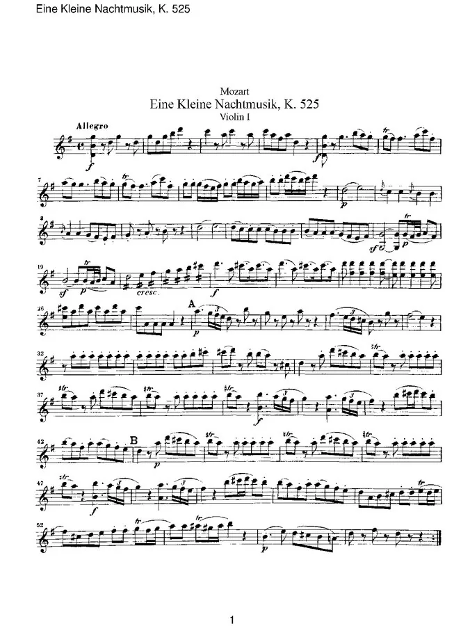 Eine kleine Nachtmusik K.525 published score