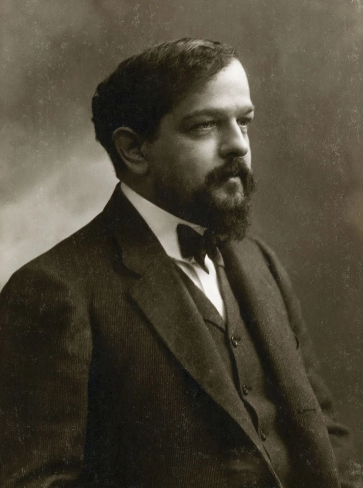 Claude Debussy, portrait photograph by Félix Nadar, c. 1908