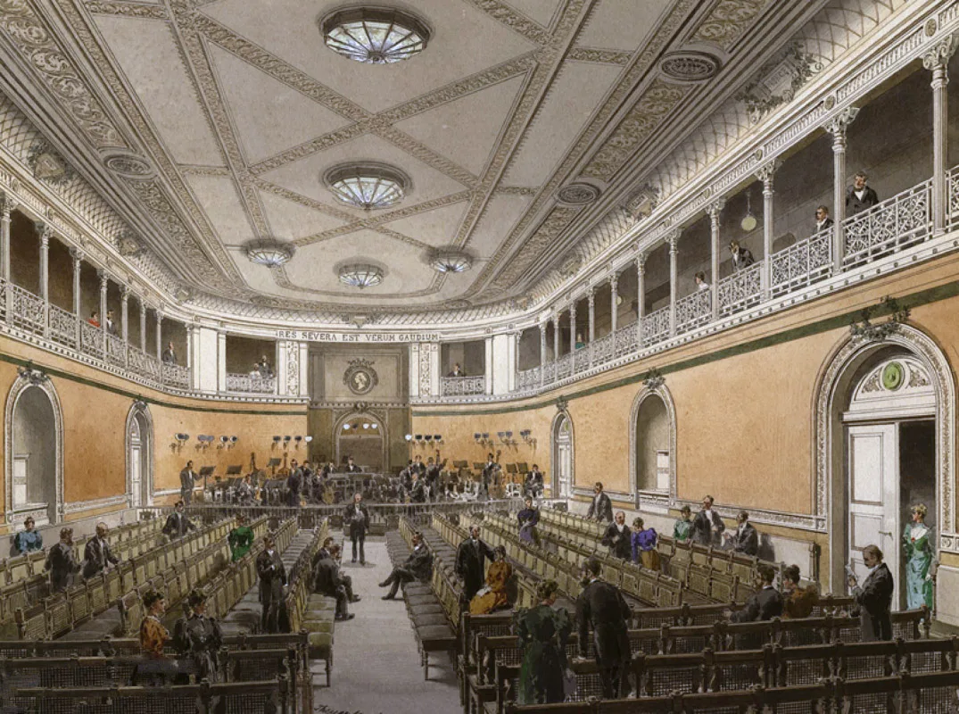 Interior of the Gewandhaus concert hall in Leipzig where the Emperor Concerto premiered in 1811