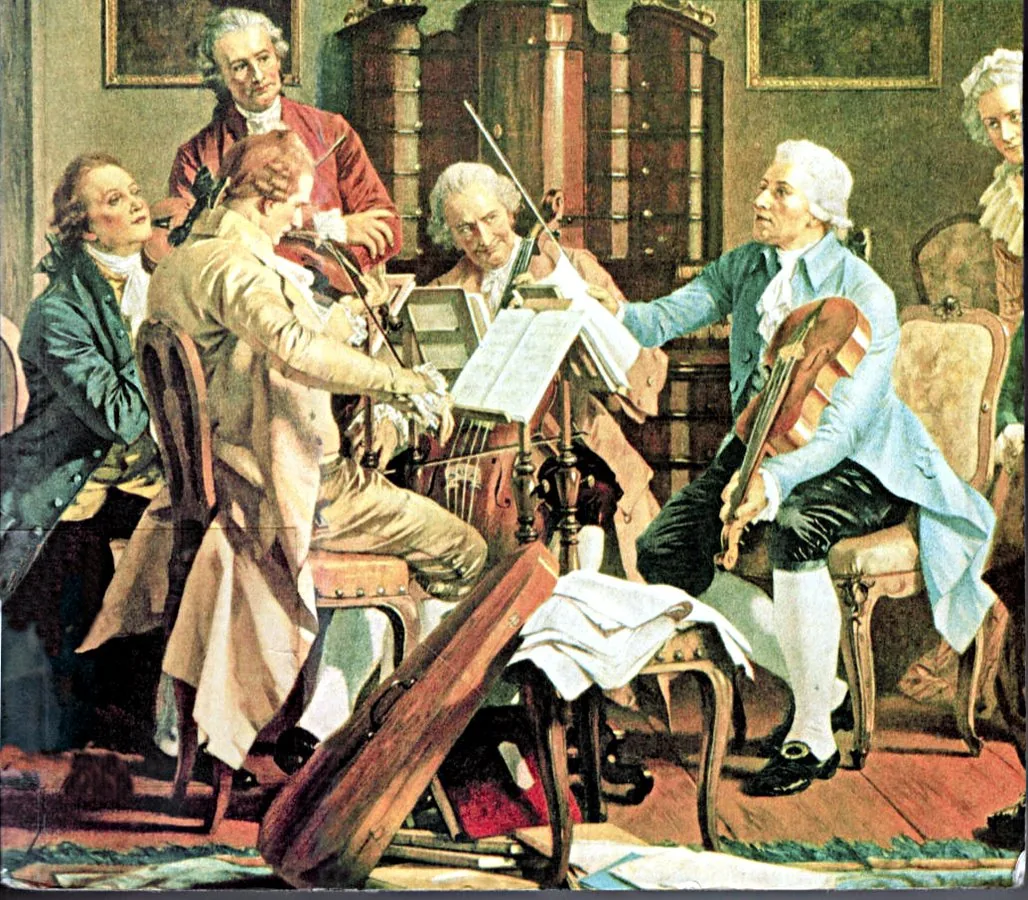 Haydn at the keyboard with a chamber ensemble