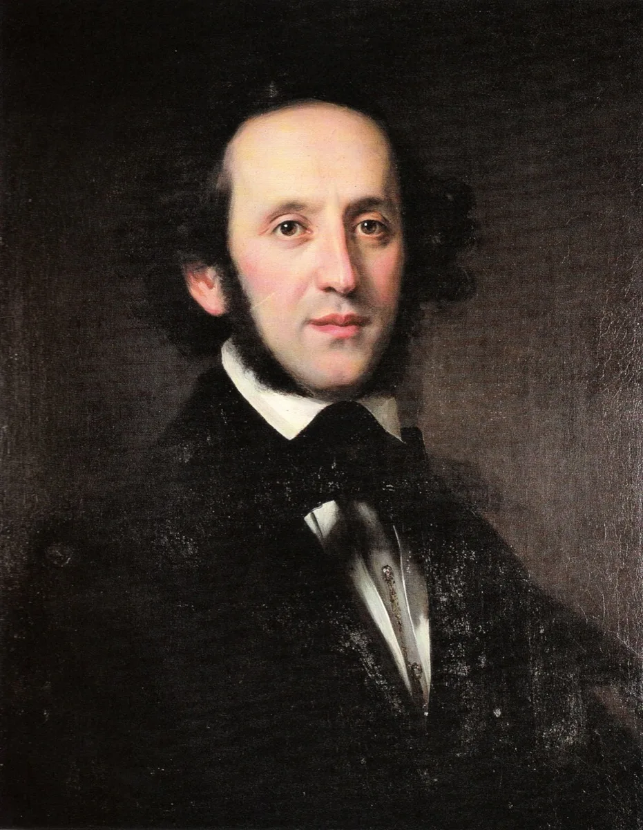 Portrait of Felix Mendelssohn (Eduard Magnus, 1846). Painted shortly after the violin concerto premiere.