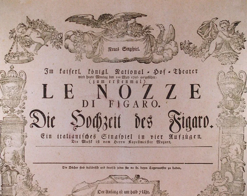 Original poster for The Marriage of Figaro premiere 1786
