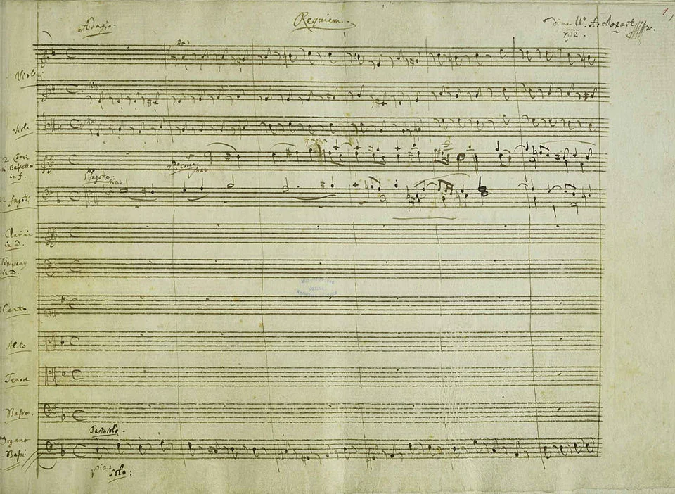 Mozart Requiem autograph score
