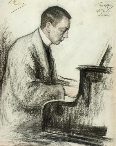 Portrait of Rachmaninoff by Leonid Pasternak, 1916