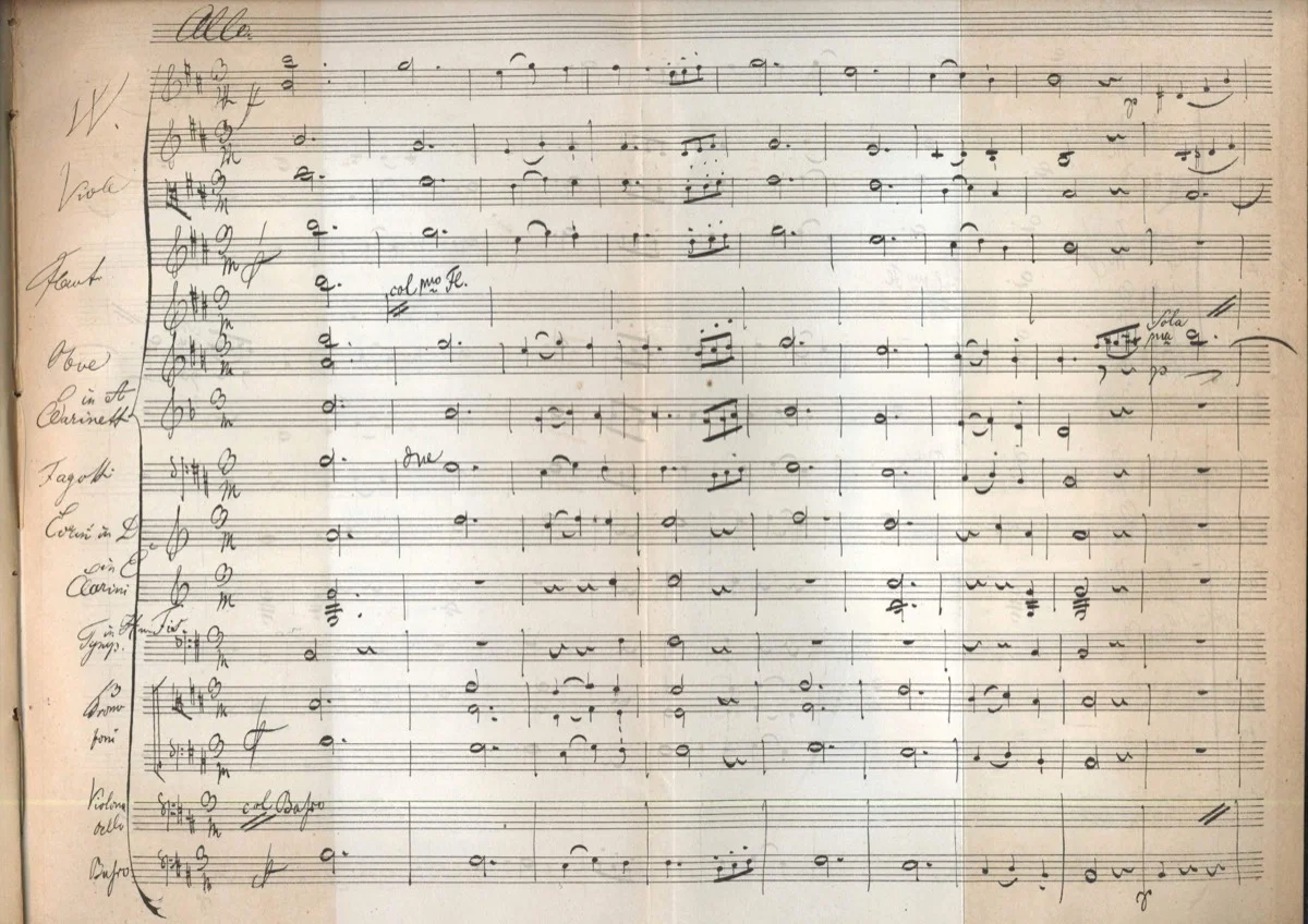 Unfinished Symphony Scherzo autograph manuscript first page
