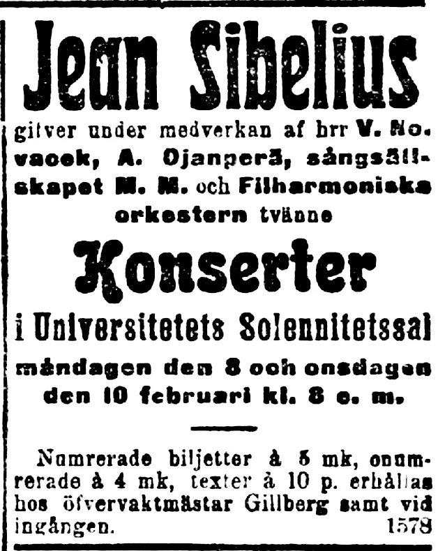 1904 newspaper review of Sibelius Symphony No. 2 premiere