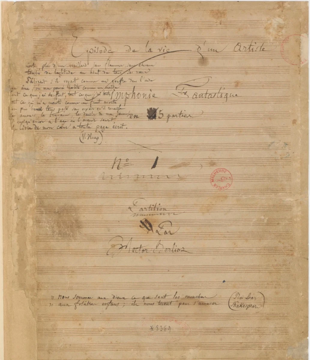 Symphonie fantastique title page of first edition score