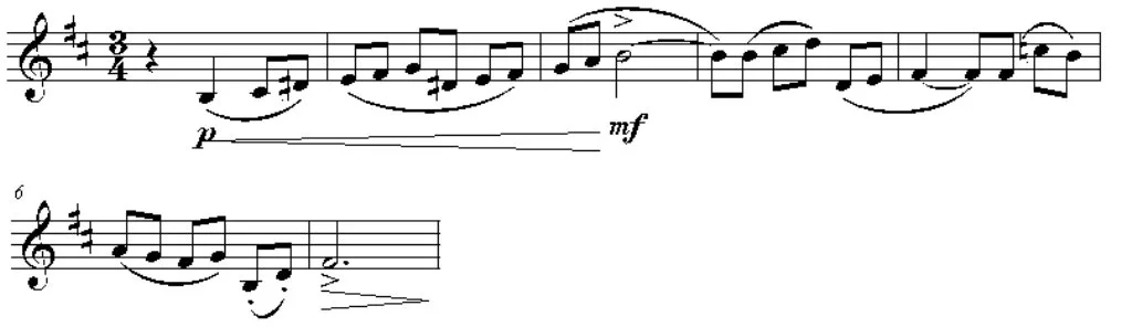 Tchaikovsky Piano Concerto No. 2 - second movement violin solo fragment