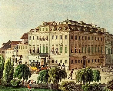 The Theater an der Wien as painted by Jakob Alt in 1815. This was the venue where Beethoven premiered both his Fifth and Sixth Symphonies on the same night in December 1808.