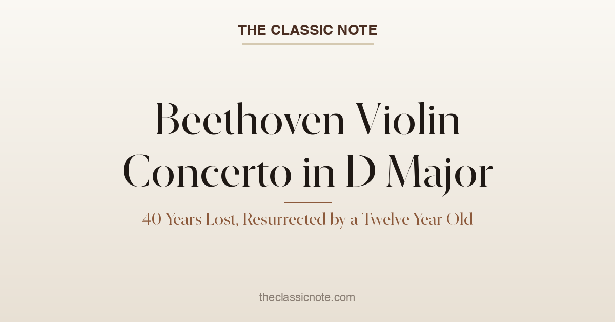 Beethoven Violin Concerto in D Major — 40 Years Lost, Resurrected by a Twelve-Year-Old