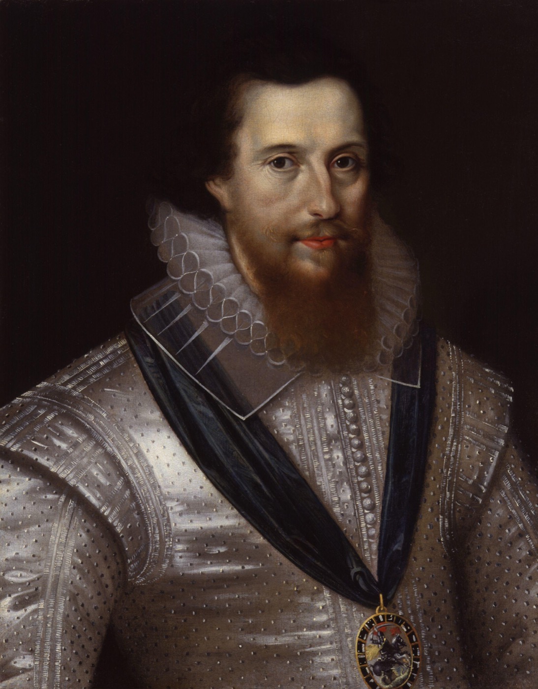 Portrait of Robert Devereux, 2nd Earl of Essex, in a white ruff, attributed to Marcus Gheeraerts the Younger