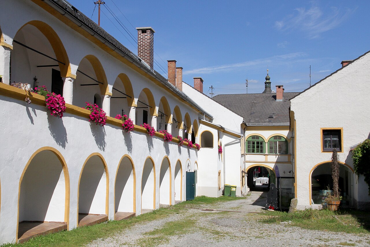 The courtyard of the Brahms House museum in Murzzuschlag, Austria, where Brahms worked on his Fourth Symphony