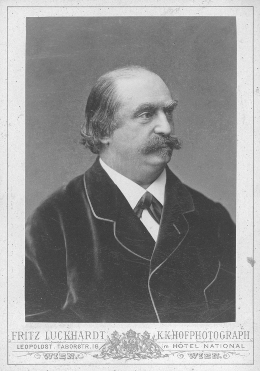 Portrait photograph of Eduard Hanslick, the Viennese music critic, by the studio of Fritz Luckhardt
