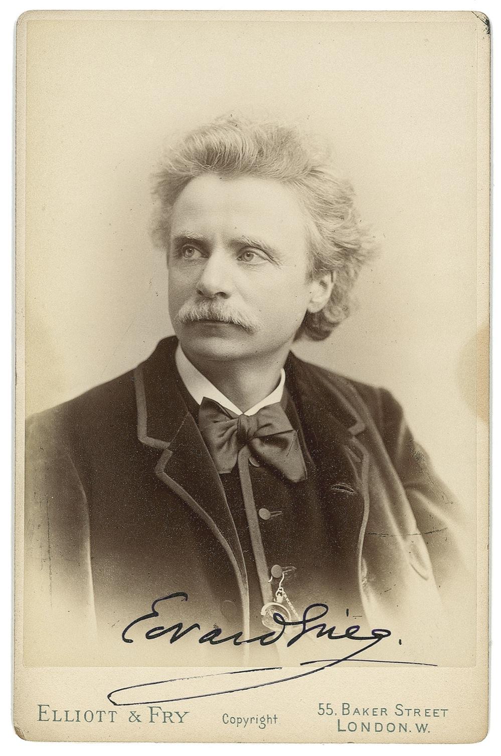 Portrait photograph of the Norwegian composer Edvard Grieg taken in 1888