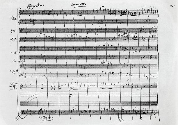 Page of Mozart's autograph manuscript showing the Menuetto of Symphony No. 40 in G minor, K. 550