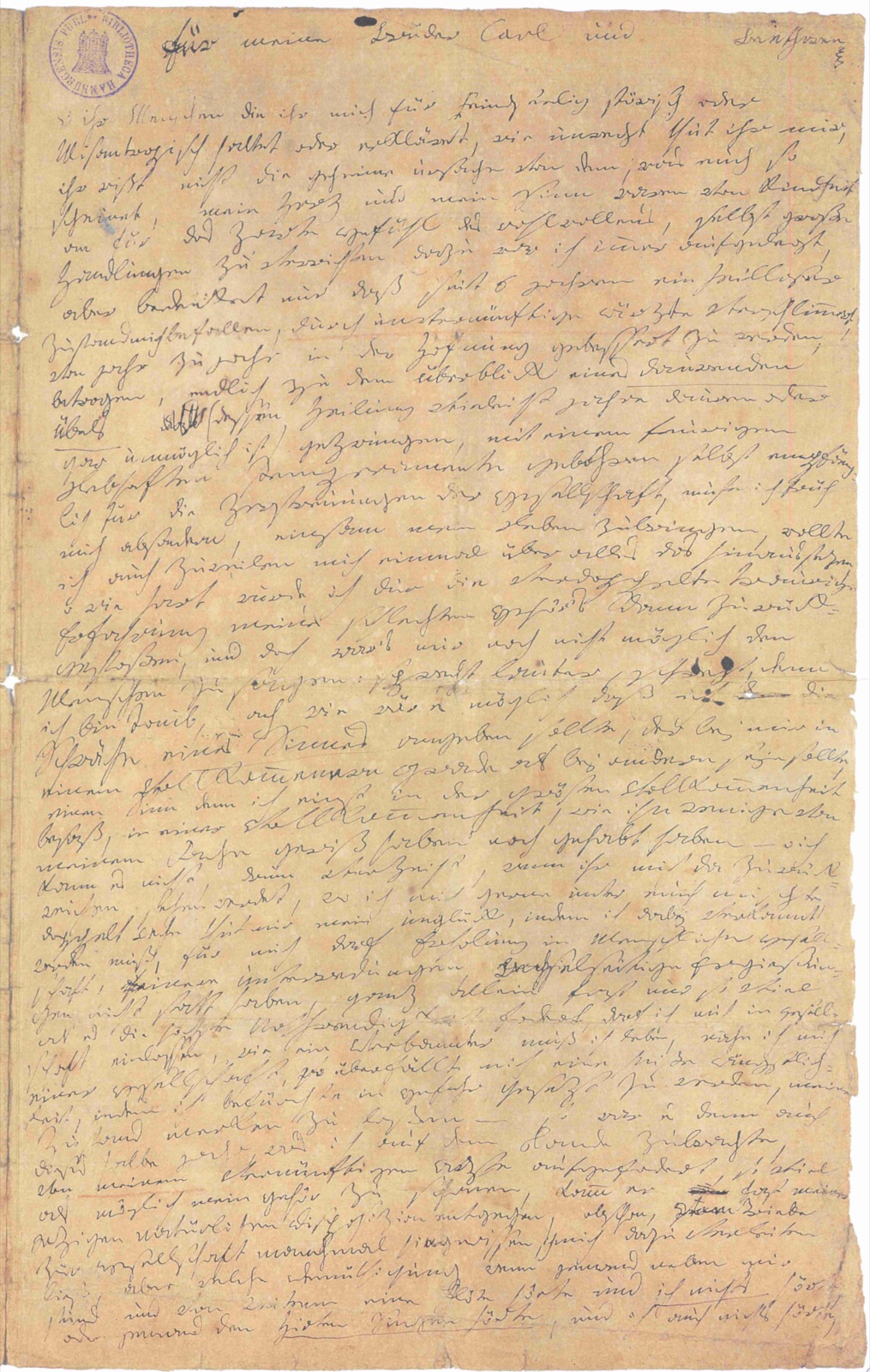 First page of Beethoven's handwritten Heiligenstadt Testament