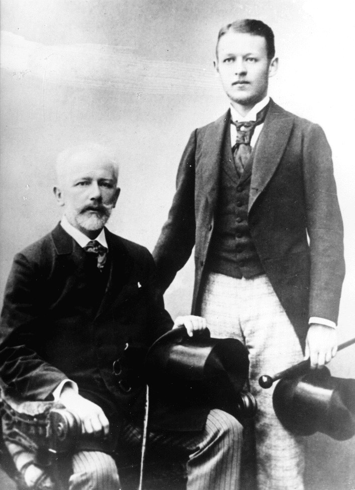 Photograph of Pyotr Ilyich Tchaikovsky seated beside his nephew Vladimir Bob Davydov