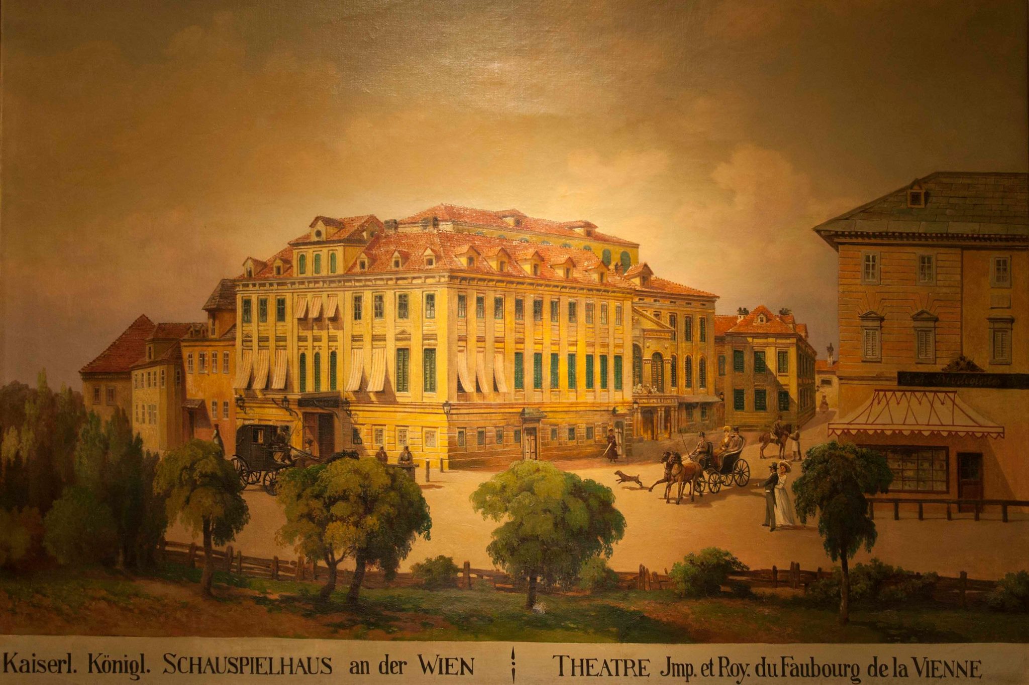 Nineteenth-century painting of the Theater an der Wien in Vienna, the theatre where Beethoven's Violin Concerto was first performed