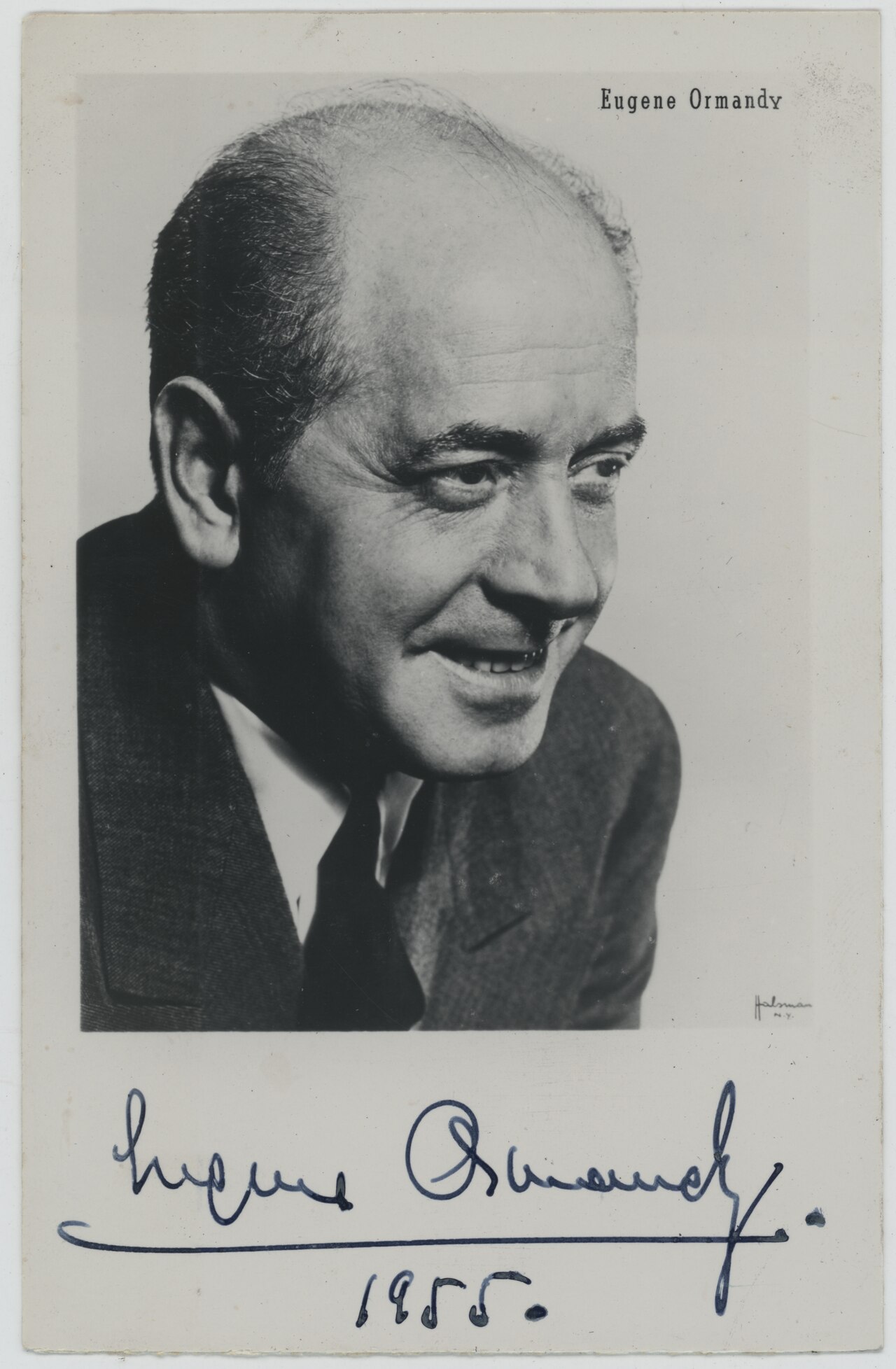 Signed portrait photograph of the conductor Eugene Ormandy